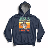 Funny Gym Shirt Jesus Is My Spotter Funny Workout Jesus Chistian Cross Vintage, Funny Jesus Shirt, Jesus Believer, Religious Shirt Hoodie - Wonder Print Shop