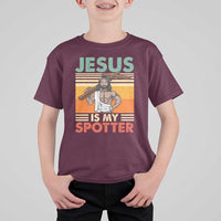 Jesus Is My Spotter T Shirt For Kid Funny Gym Christian Fitness