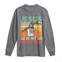 Jesus Is My Spotter Long Sleeve Shirt Funny Gym Christian Fitness