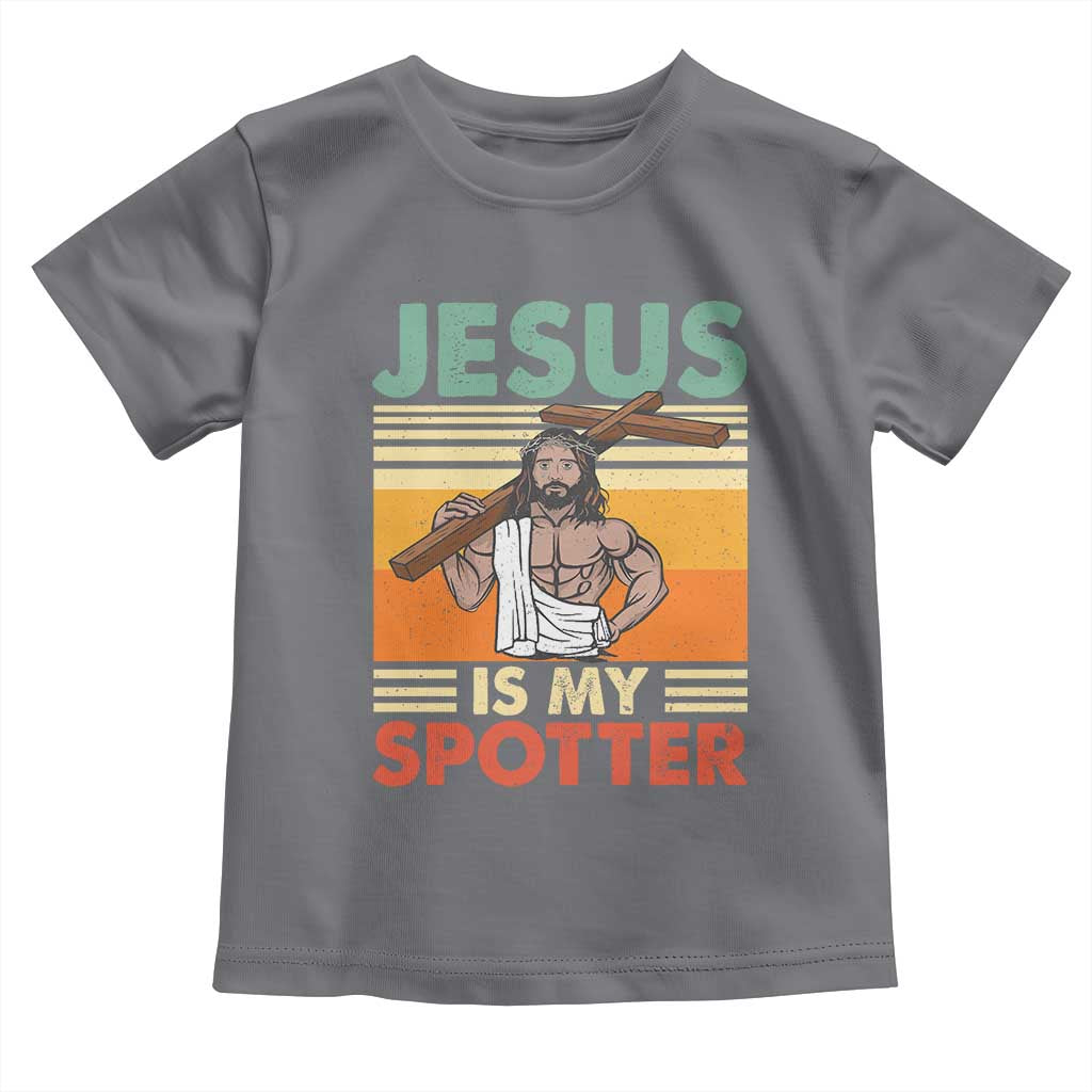 Jesus Is My Spotter Toddler T Shirt Funny Gym Christian Fitness