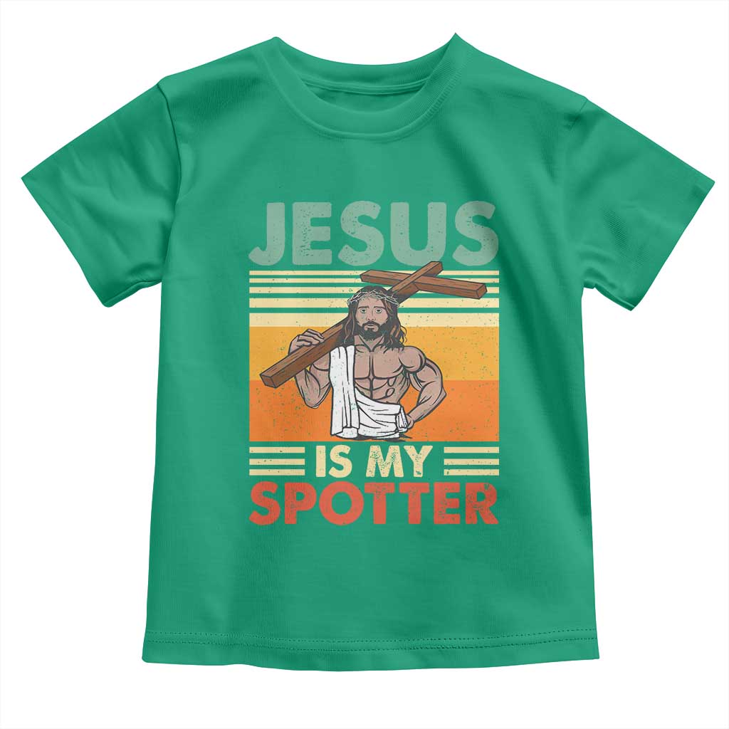 Jesus Is My Spotter Toddler T Shirt Funny Gym Christian Fitness
