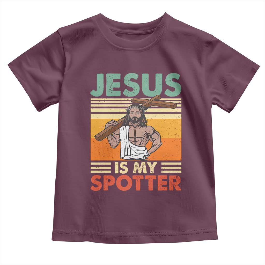 Jesus Is My Spotter Toddler T Shirt Funny Gym Christian Fitness