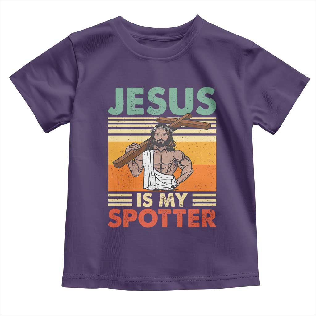 Jesus Is My Spotter Toddler T Shirt Funny Gym Christian Fitness