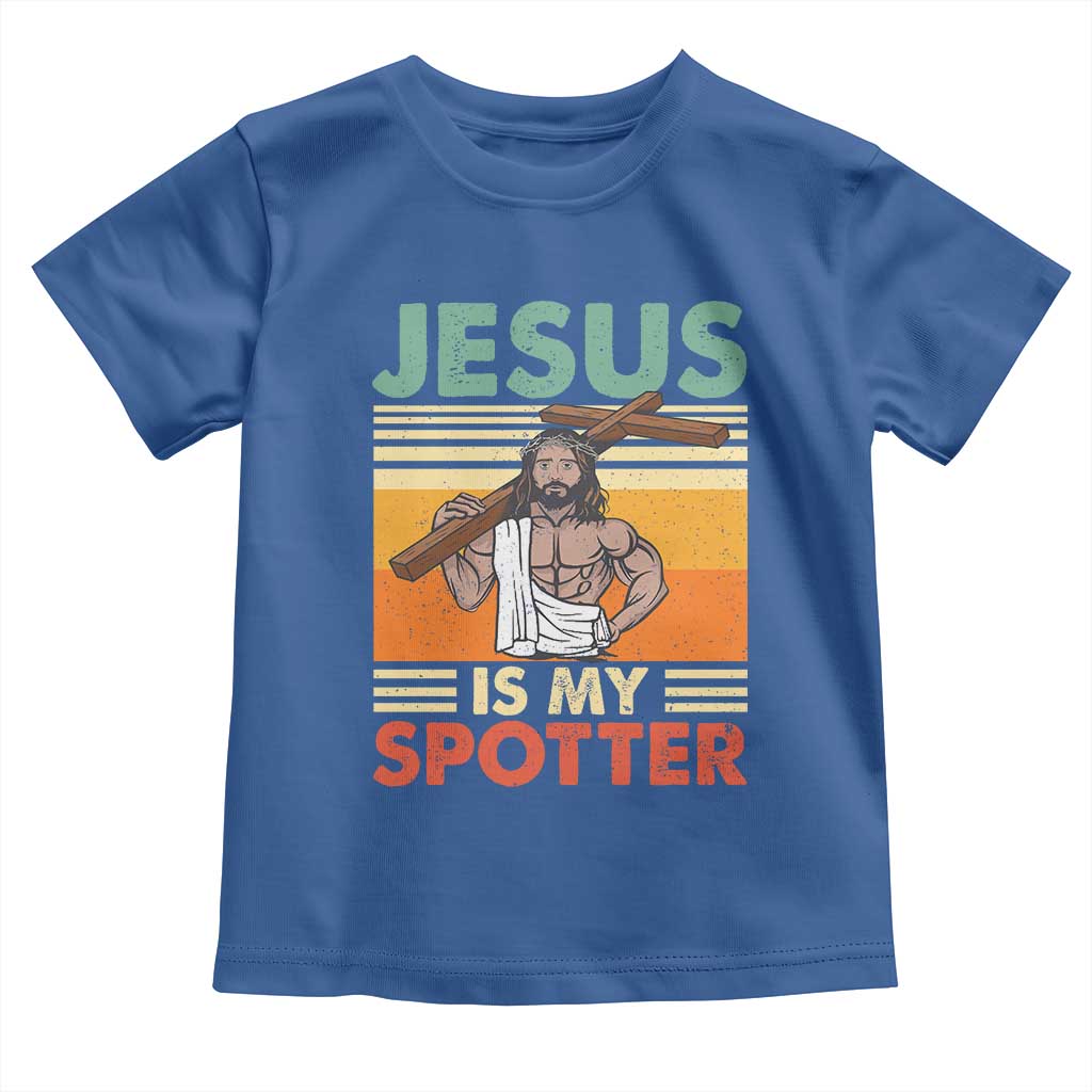 Jesus Is My Spotter Toddler T Shirt Funny Gym Christian Fitness