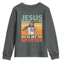 Jesus Is My Spotter Youth Sweatshirt Funny Gym Christian Fitness