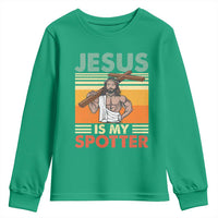 Jesus Is My Spotter Youth Sweatshirt Funny Gym Christian Fitness