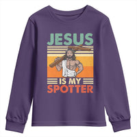 Jesus Is My Spotter Youth Sweatshirt Funny Gym Christian Fitness