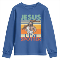 Jesus Is My Spotter Youth Sweatshirt Funny Gym Christian Fitness