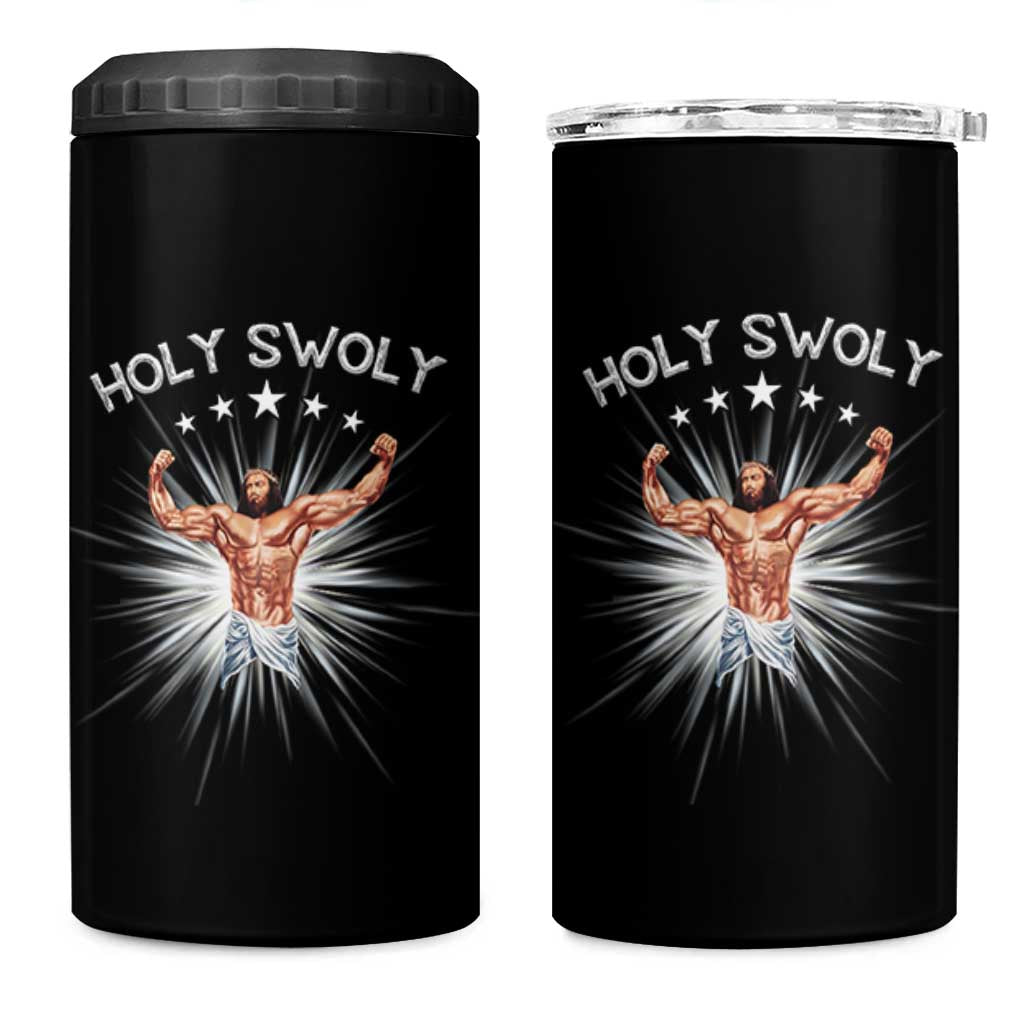 Holy Swoly 4 in 1 Can Cooler Tumbler Funny Jesus Workout Motivation Bodybuilding Fitness