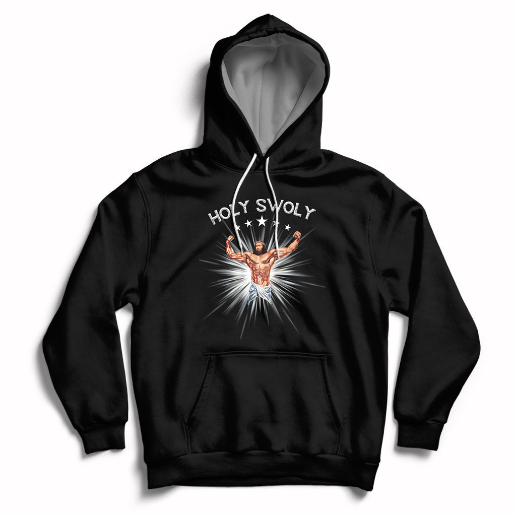 Holy Swoly Bodybuilding Jesus Fitness Funny Gym Funny Jesus Shirt, Jesus Believer, Religious Shirt Hoodie - Wonder Print Shop