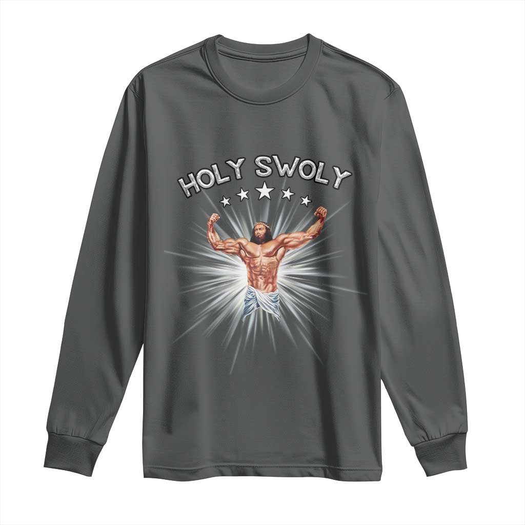 Holy Swoly Long Sleeve Shirt Funny Jesus Workout Motivation Bodybuilding Fitness