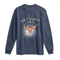 Holy Swoly Long Sleeve Shirt Funny Jesus Workout Motivation Bodybuilding Fitness