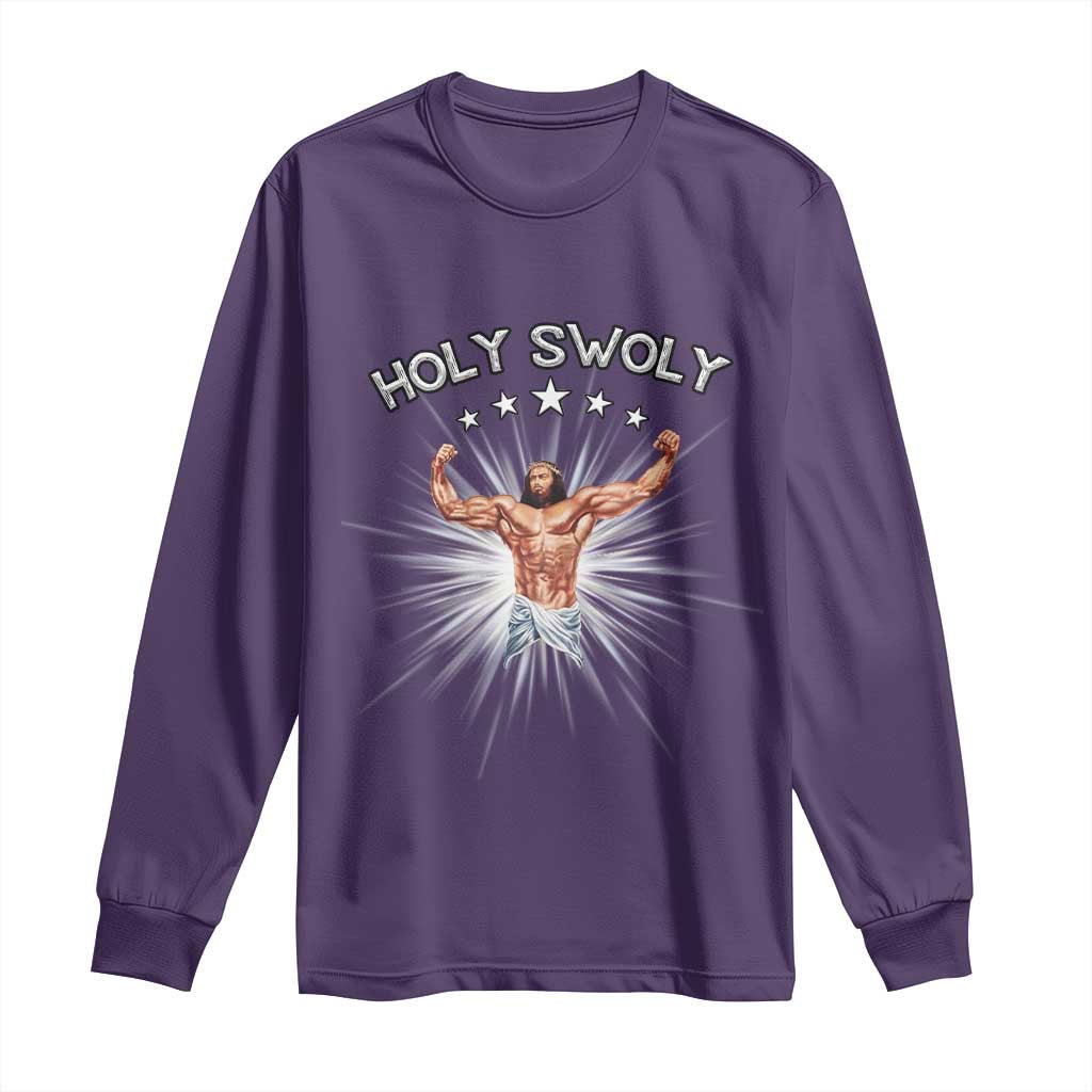 Holy Swoly Long Sleeve Shirt Funny Jesus Workout Motivation Bodybuilding Fitness