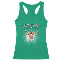 Holy Swoly Racerback Tank Top Funny Jesus Workout Motivation Bodybuilding Fitness