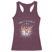 Holy Swoly Racerback Tank Top Funny Jesus Workout Motivation Bodybuilding Fitness