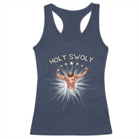 Holy Swoly Racerback Tank Top Funny Jesus Workout Motivation Bodybuilding Fitness