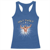 Holy Swoly Racerback Tank Top Funny Jesus Workout Motivation Bodybuilding Fitness