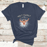 Holy Swoly Bodybuilding Jesus Fitness Funny Gym Funny Jesus Shirt, Jesus Believer, Religious Shirt T-Shirt - Wonder Print Shop