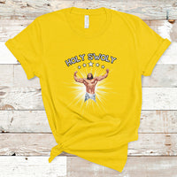 Holy Swoly Bodybuilding Jesus Fitness Funny Gym Funny Jesus Shirt, Jesus Believer, Religious Shirt T-Shirt - Wonder Print Shop
