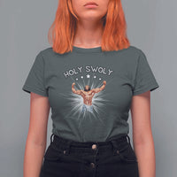 Holy Swoly T Shirt For Women Funny Jesus Workout Motivation Bodybuilding Fitness