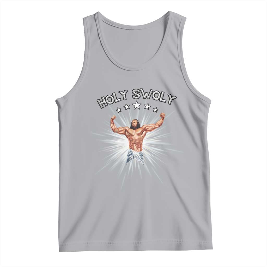 Holy Swoly Tank Top Funny Jesus Workout Motivation Bodybuilding Fitness