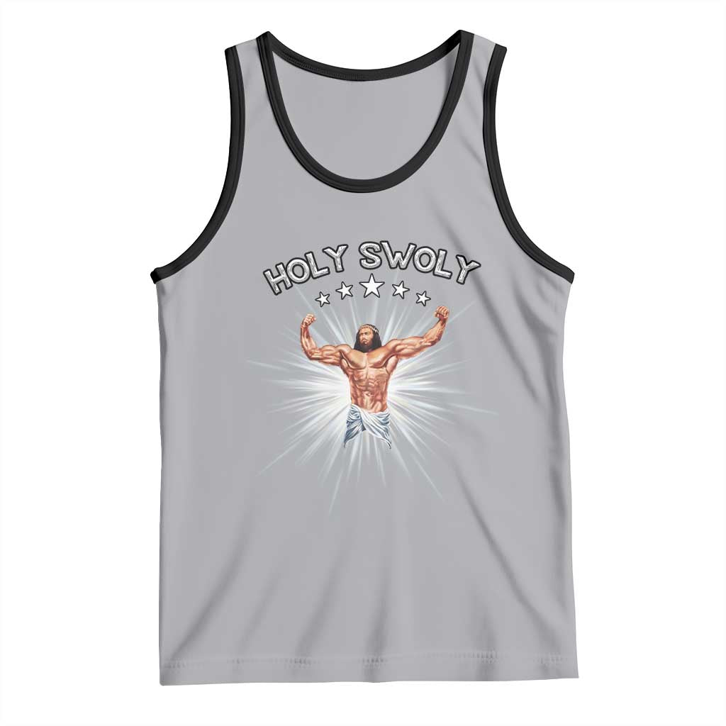 Holy Swoly Tank Top Funny Jesus Workout Motivation Bodybuilding Fitness
