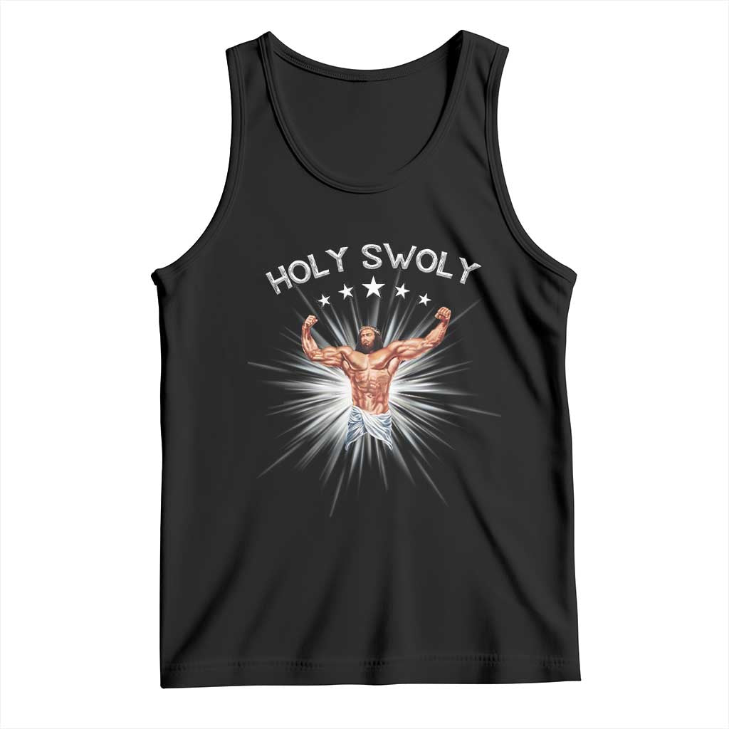 Holy Swoly Tank Top Funny Jesus Workout Motivation Bodybuilding Fitness