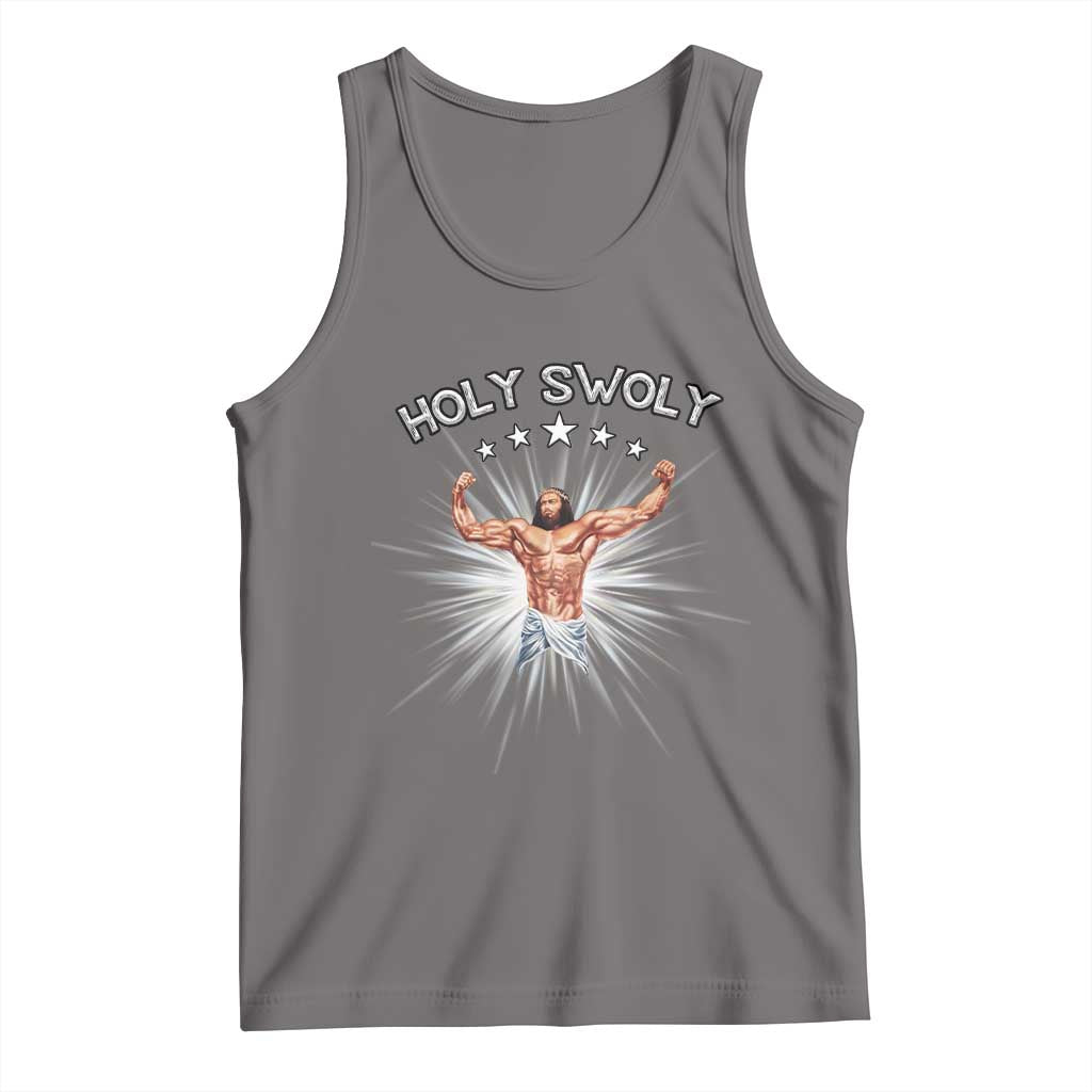 Holy Swoly Tank Top Funny Jesus Workout Motivation Bodybuilding Fitness