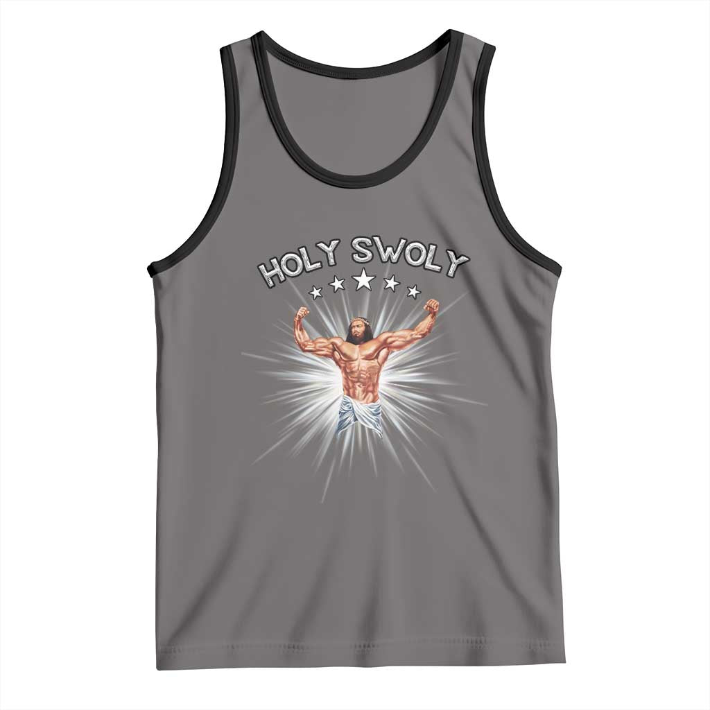 Holy Swoly Tank Top Funny Jesus Workout Motivation Bodybuilding Fitness