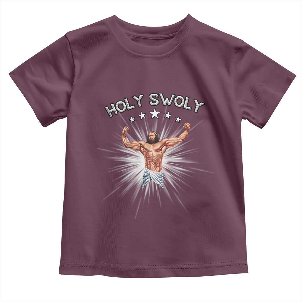 Holy Swoly Toddler T Shirt Funny Jesus Workout Motivation Bodybuilding Fitness