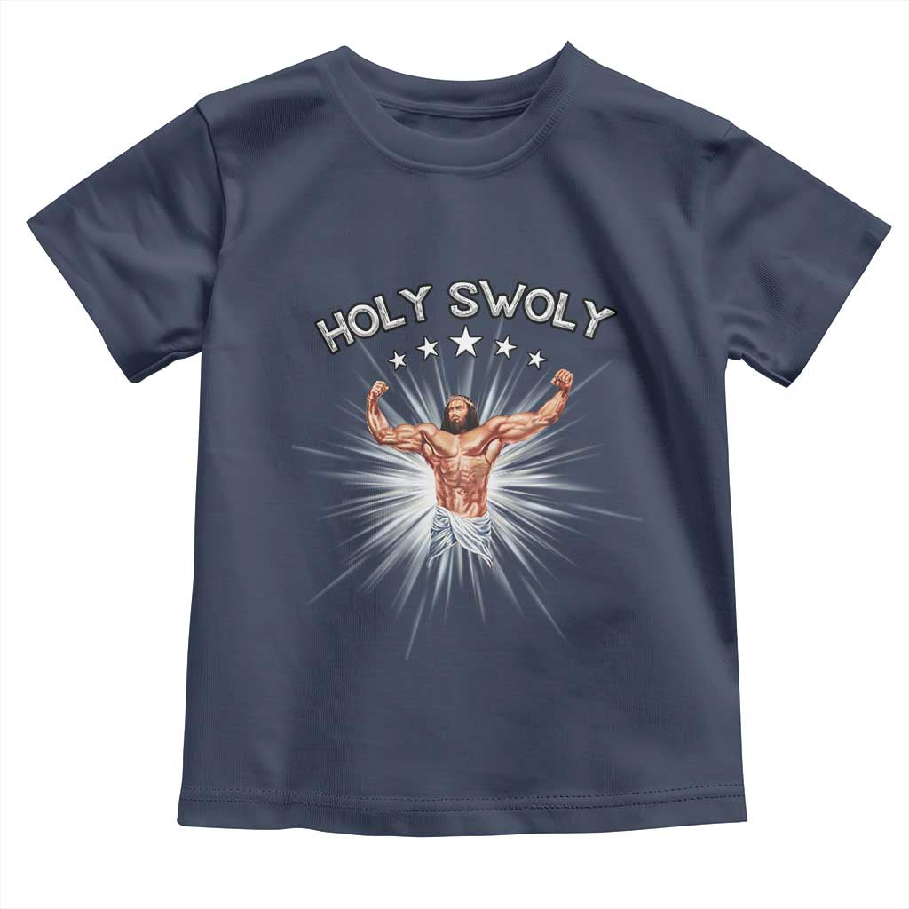 Holy Swoly Toddler T Shirt Funny Jesus Workout Motivation Bodybuilding Fitness