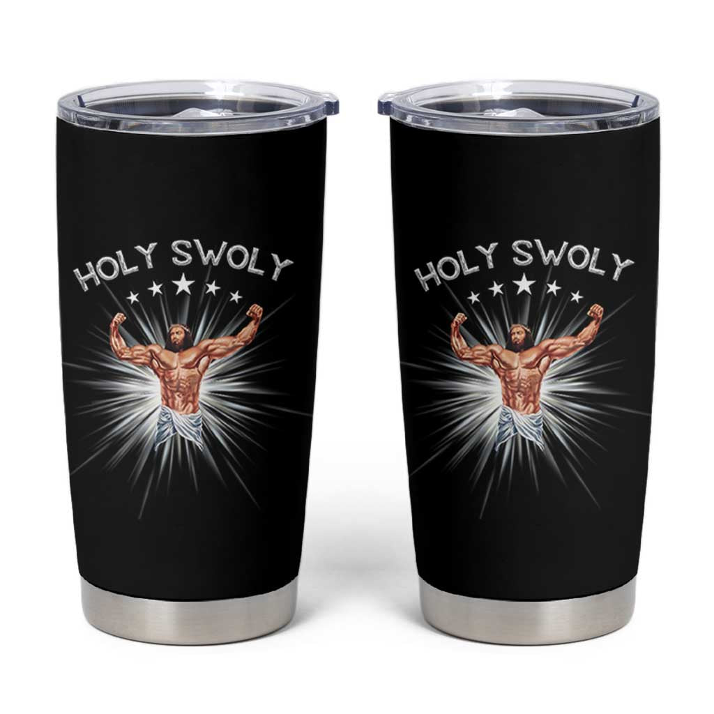 Holy Swoly Tumbler Cup Funny Jesus Workout Motivation Bodybuilding Fitness