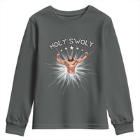 Holy Swoly Youth Sweatshirt Funny Jesus Workout Motivation Bodybuilding Fitness