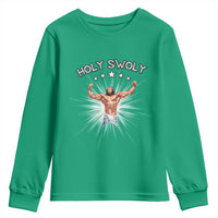 Holy Swoly Youth Sweatshirt Funny Jesus Workout Motivation Bodybuilding Fitness