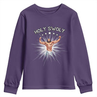 Holy Swoly Youth Sweatshirt Funny Jesus Workout Motivation Bodybuilding Fitness