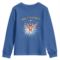Holy Swoly Youth Sweatshirt Funny Jesus Workout Motivation Bodybuilding Fitness