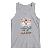 Hallowed Be Thy Gains Tank Top Funny Jesus Workout Motivation Bodybuilding Fitness