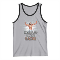 Hallowed Be Thy Gains Tank Top Funny Jesus Workout Motivation Bodybuilding Fitness