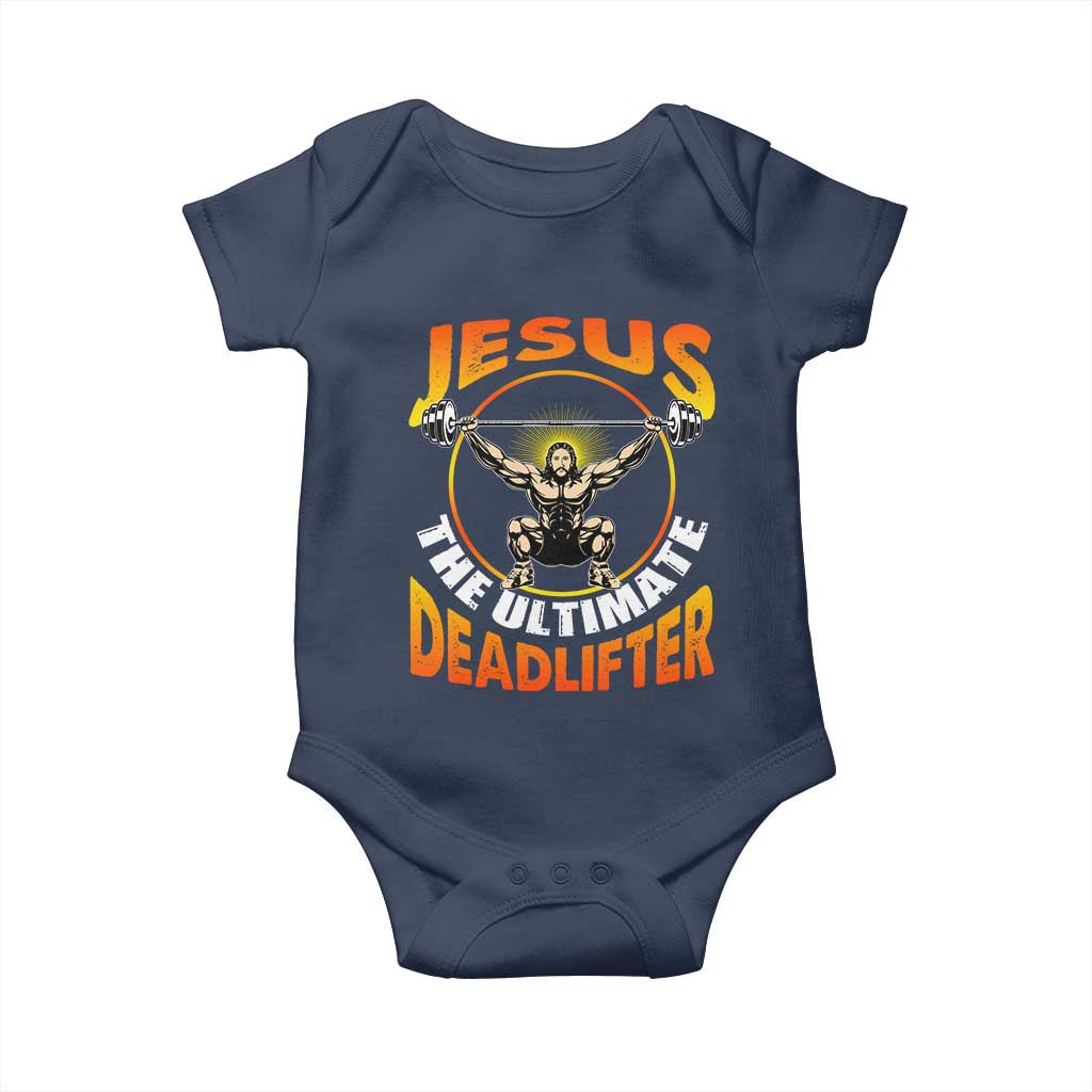 Jesus The Ultimate Deadlifter Baby Onesie Funny Jesus Workout Motivation Bodybuilding Fitness