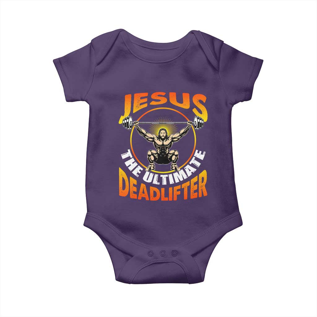Jesus The Ultimate Deadlifter Baby Onesie Funny Jesus Workout Motivation Bodybuilding Fitness