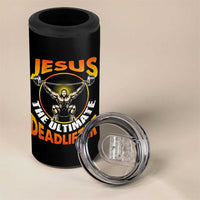 Jesus The Ultimate Deadlifter 4 in 1 Can Cooler Tumbler Funny Jesus Workout Motivation Bodybuilding Fitness