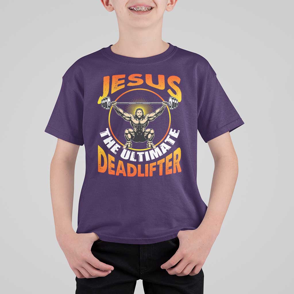 Jesus The Ultimate Deadlifter T Shirt For Kid Funny Jesus Workout Motivation Bodybuilding Fitness