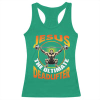 Jesus The Ultimate Deadlifter Racerback Tank Top Funny Jesus Workout Motivation Bodybuilding Fitness