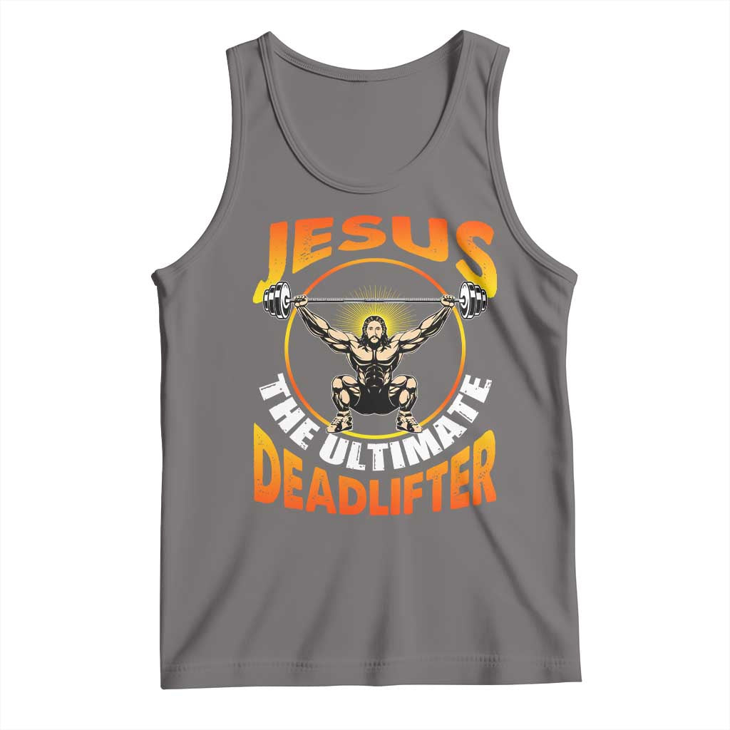 Jesus The Ultimate Deadlifter Tank Top Funny Jesus Workout Motivation Bodybuilding Fitness
