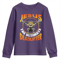 Jesus The Ultimate Deadlifter Youth Sweatshirt Funny Jesus Workout Motivation Bodybuilding Fitness
