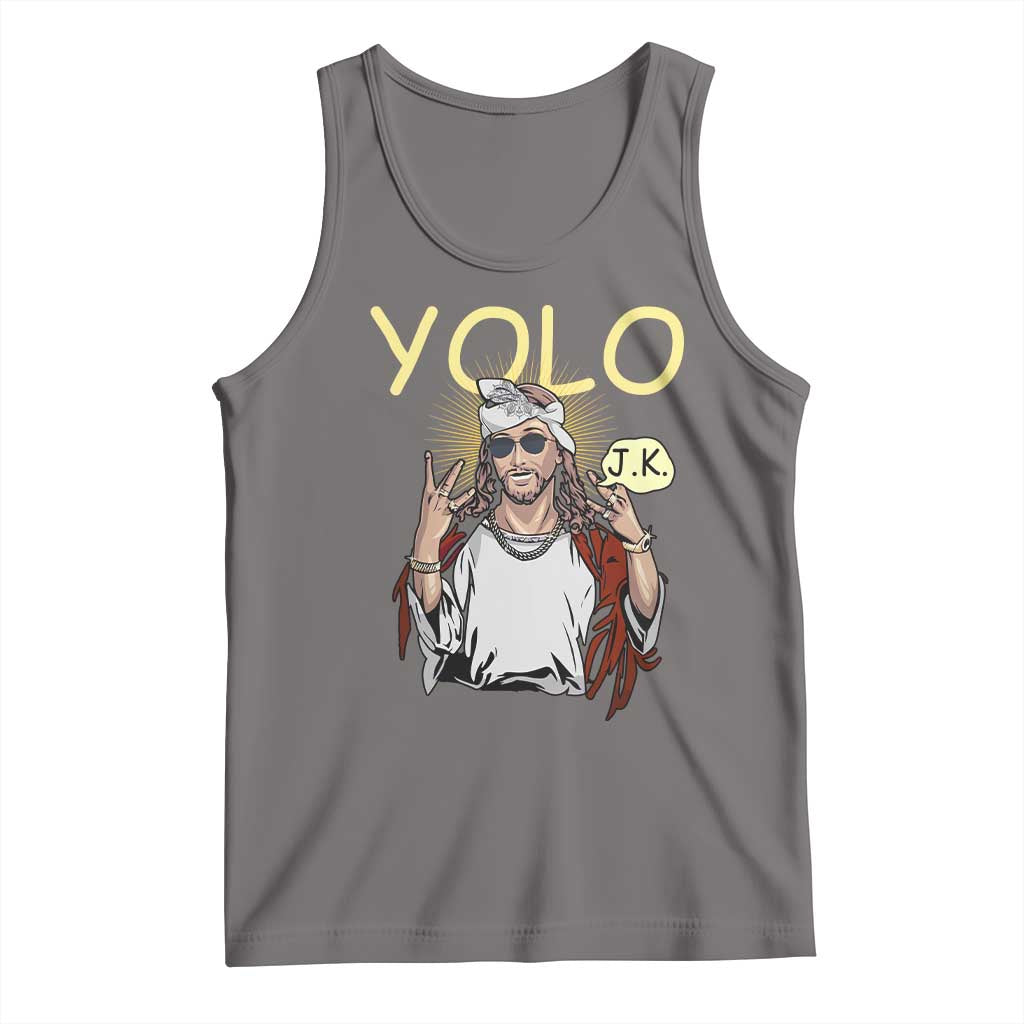 Funny Jesus YOLO JK Tank Top Just Kidding Funny Christian Religious