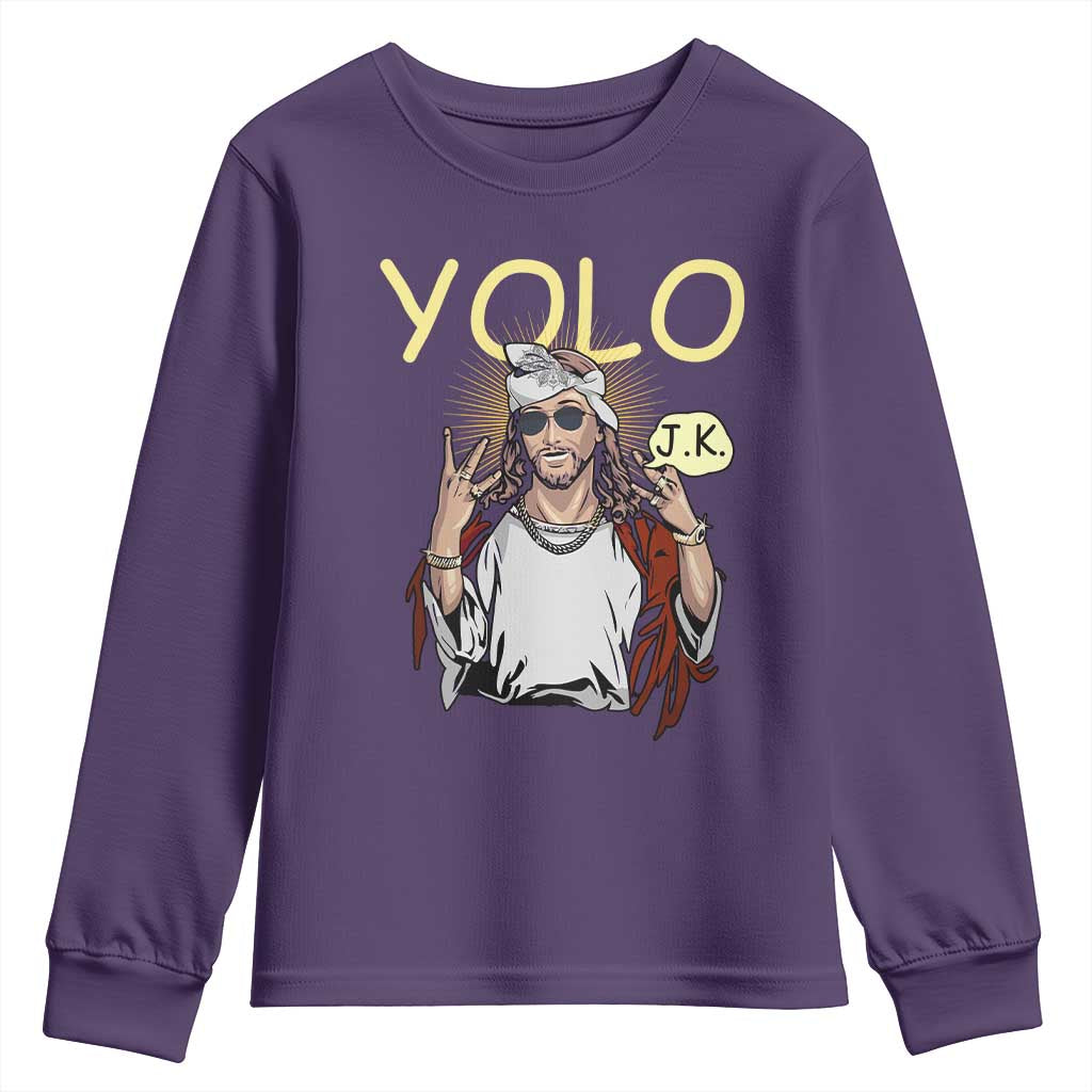 Funny Jesus YOLO JK Youth Sweatshirt Just Kidding Funny Christian Religious
