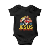 Funny Jesus Satan Meme Baby Onesie Has Your Back Jiu Jitsu Retro Religious Christian