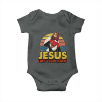 Funny Jesus Satan Meme Baby Onesie Has Your Back Jiu Jitsu Retro Religious Christian