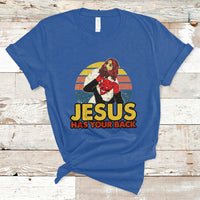 Funny Jesus Has Your Back Jiu Jitsu Retro Christian Vintage Funny Jesus Shirt, Jesus Believer, Religious Shirt T-Shirt - Wonder Print Shop